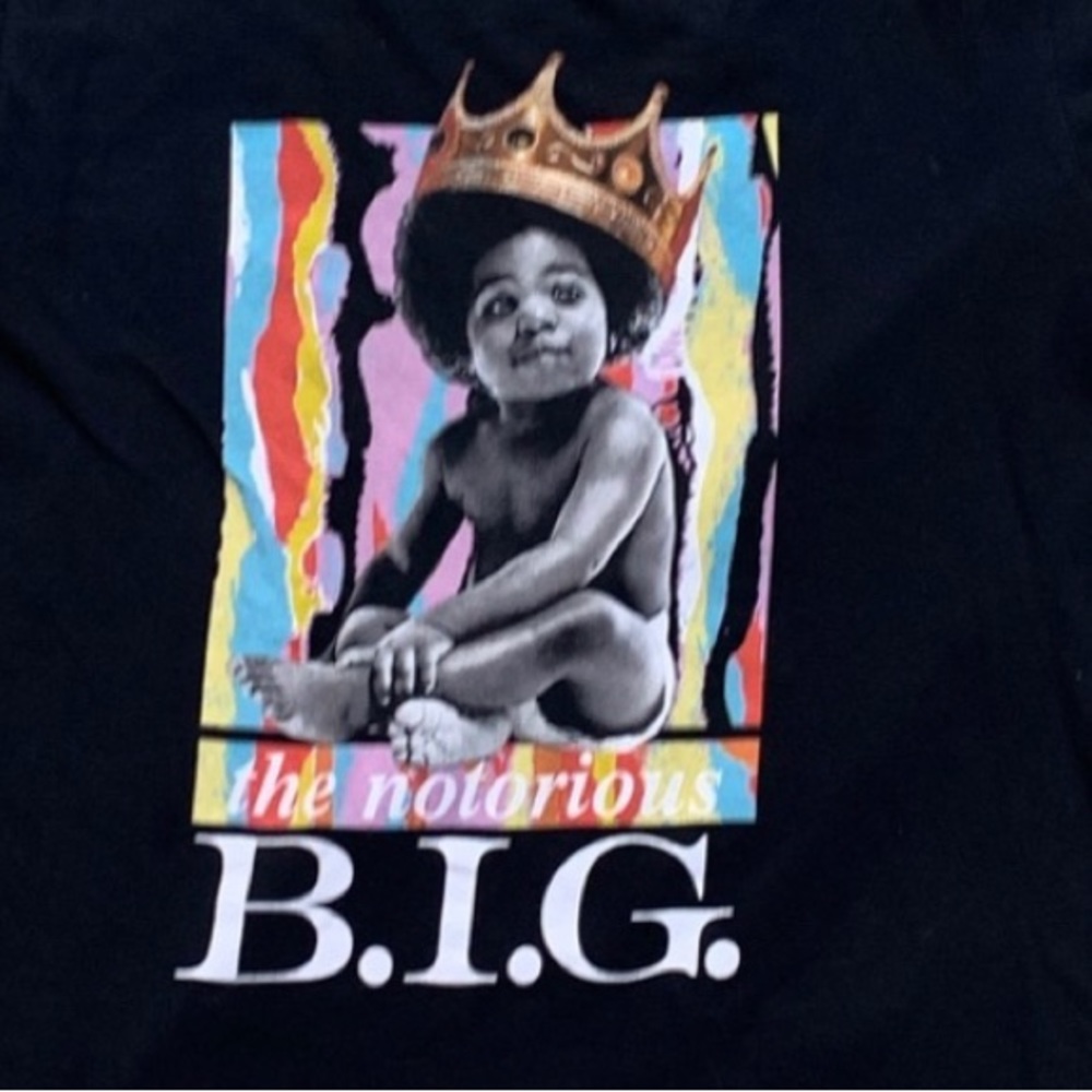 The Notorious B.I.G. Mens Black Short Sleeve Crew Neck Casual TShirt Siz…